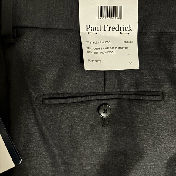 Paul Fredrick Men's charcoal Dress Pants - Picture 4 of 8